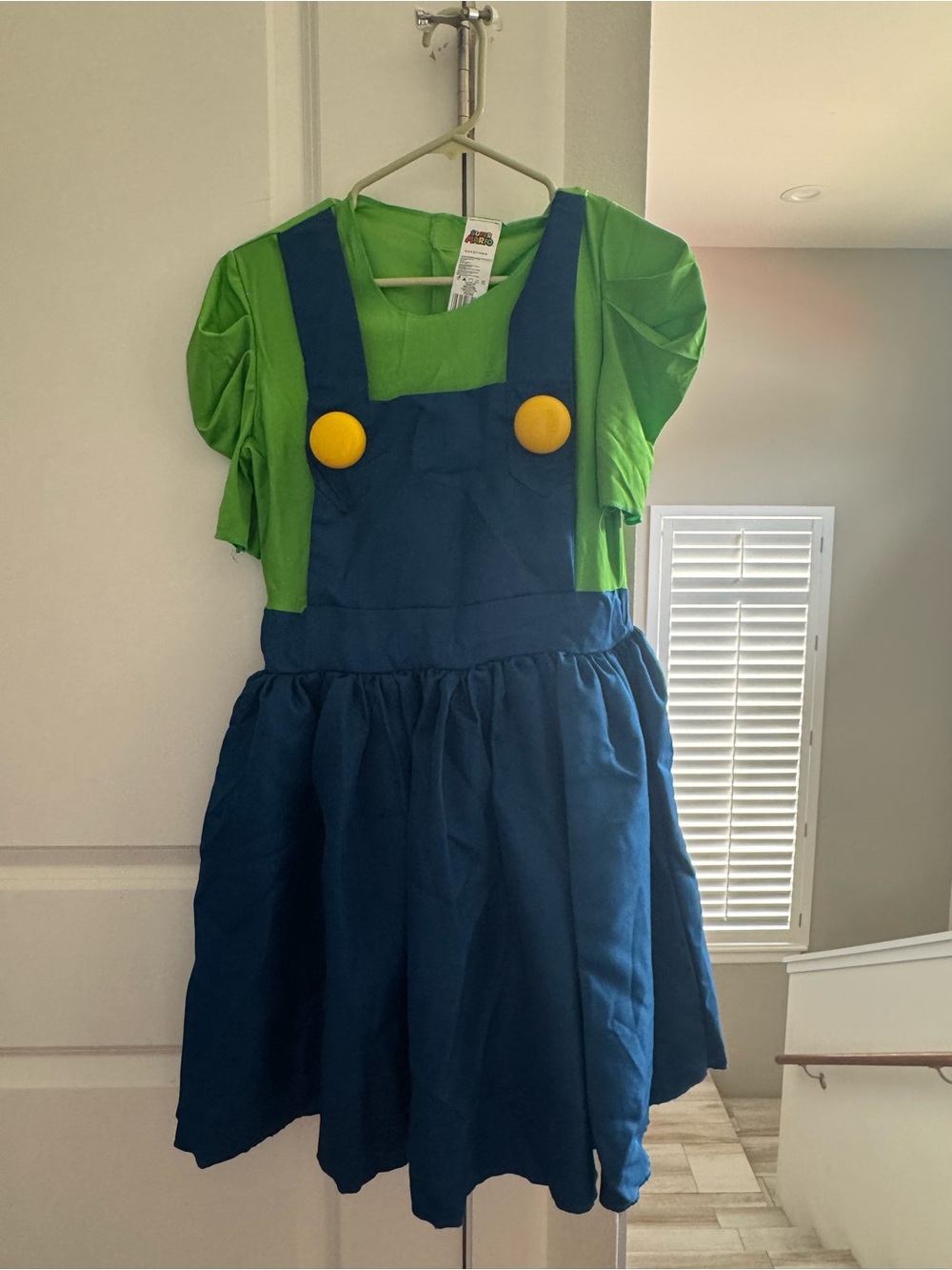 Women’s M (8-10) luigi costume with hat and gloves